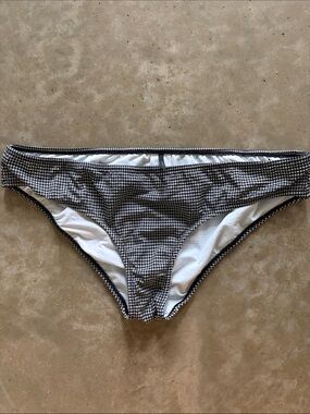 J Crew Black & White Gingham Bikini Bottom